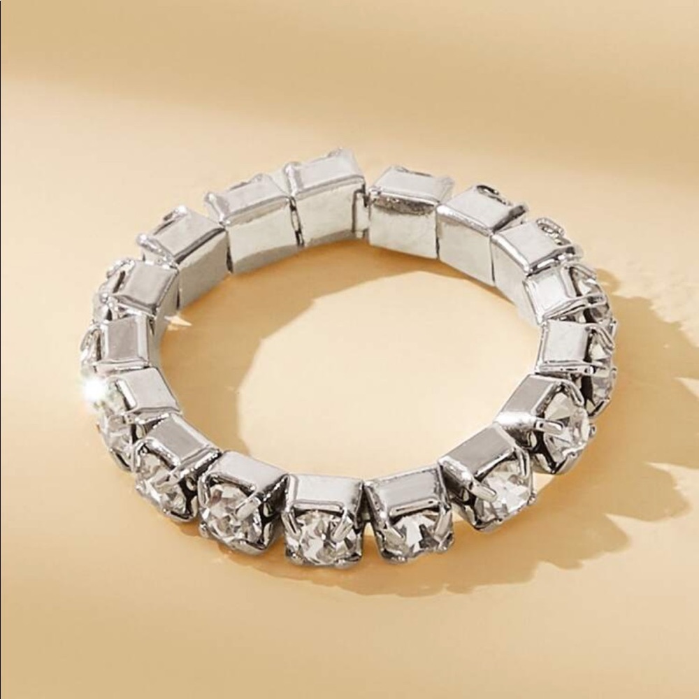 Adjustable Rhinestone Ring - Picture 2 of 2